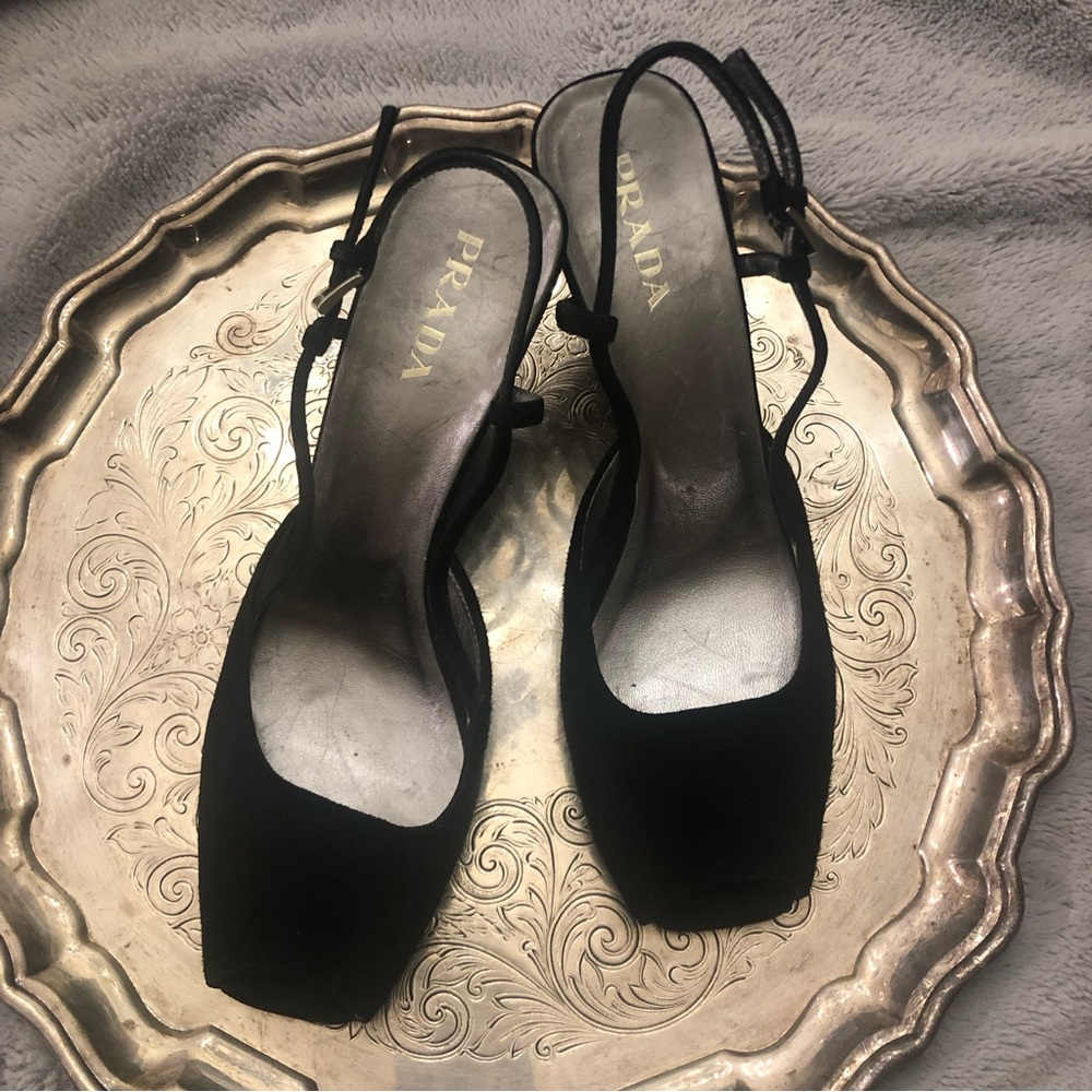 PRADA authentic sz38/7.5 black velvet shoes